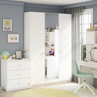 VARIA WHITE TROKRILNI ORMAR SA OGLEDALOM 