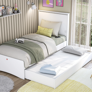 VARIA WHITE KREVET SA FLAT UZGLAVLJEM (100x200 cm) 