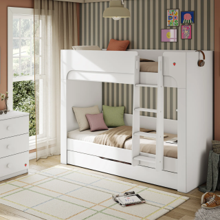 VARIA WHITE KREVET NA SPRAT (90x200 cm) 