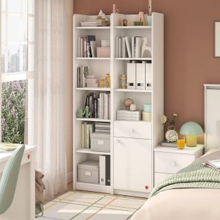 VARIA WHITE POLICA ZA KNJIGE SA FIOKOM 