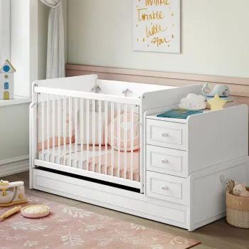 BABY ROMANTIC SWINGING-CONVERTIBLE BEBI KREVETAC (70x115-70x160 cm) 