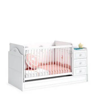 BABY ROMANTIC SWINGING-CONVERTIBLE BEBI KREVETAC (70x115-70x160 cm) 