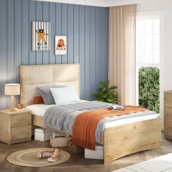 MOCHA UPHOLSTERED KREVET (100X200 CM) 