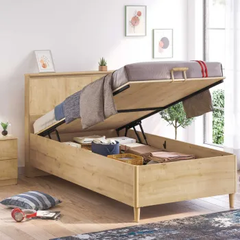 MOCHA KREVET SA KUTIJOM I FLAT UZGLAVLJEM (100x200 CM) 