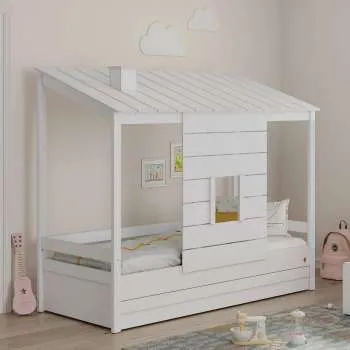 MONTES WHITE WOODEN ROOF KREVET 