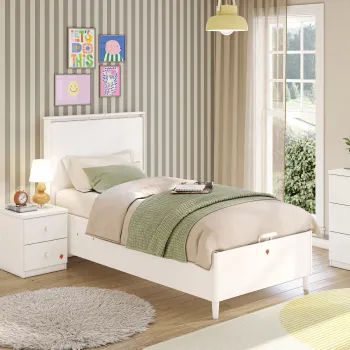 VARIA WHITE KREVET SA KUTIJOM I FLAT UZGLAVLJEM (100x200 cm) 