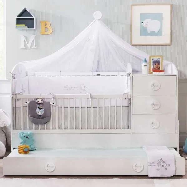 BABY COTTON PRODUŽENI KREVETAC SA FIOKOM (80x180 cm)