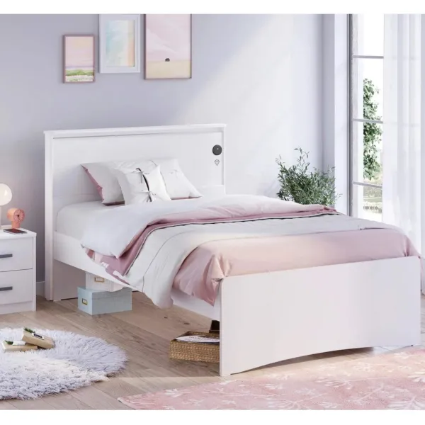 WHITE KREVET SA FLAT UZGLAVLJEM (120X200 CM) 