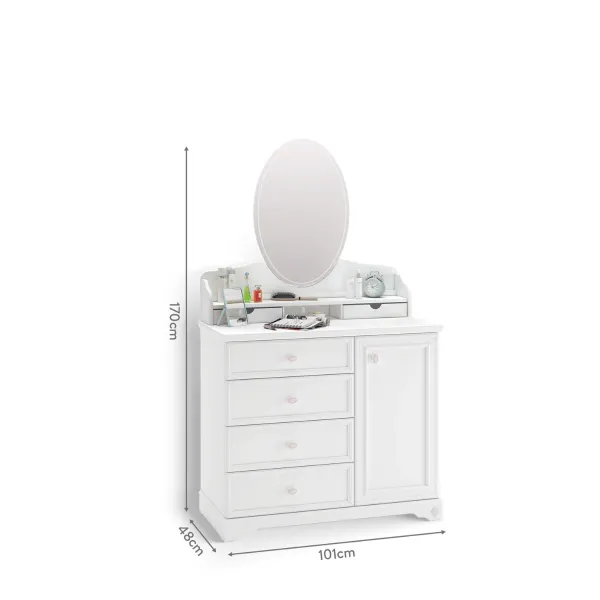 RUSTIC WHITE OGLEDALO 