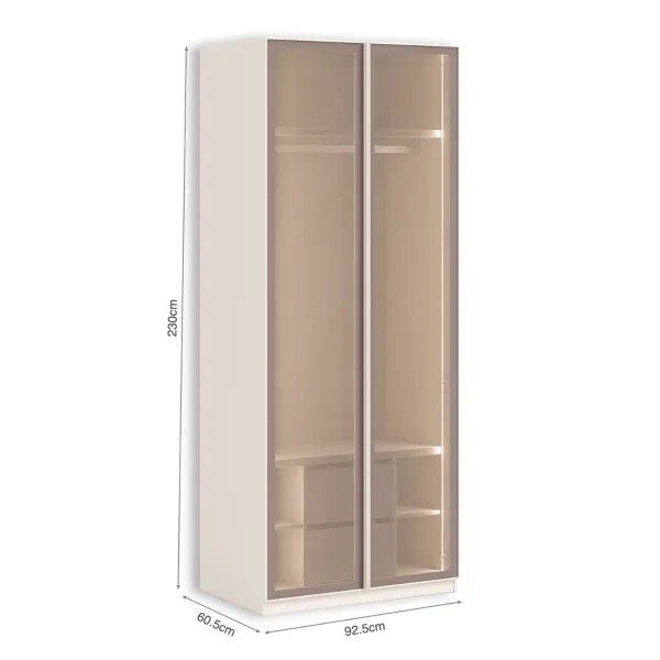 DVOKRILNI ORMAR CREAM (GLASS DOOR) 