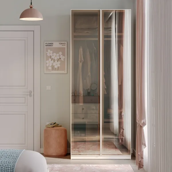 DVOKRILNI ORMAR CREAM (GLASS DOOR) 