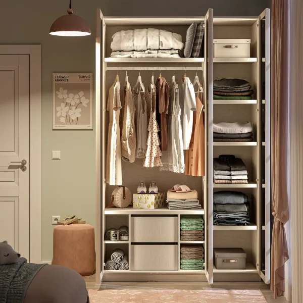 TROKRILNI ORMAR CREAM (GLASS DOOR) 