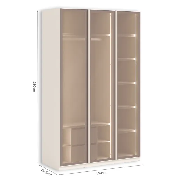TROKRILNI ORMAR CREAM (GLASS DOOR) 