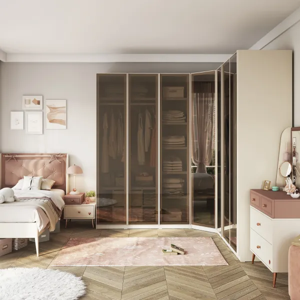 UGAONI ORMAR CREAM (GLASS DOOR) 