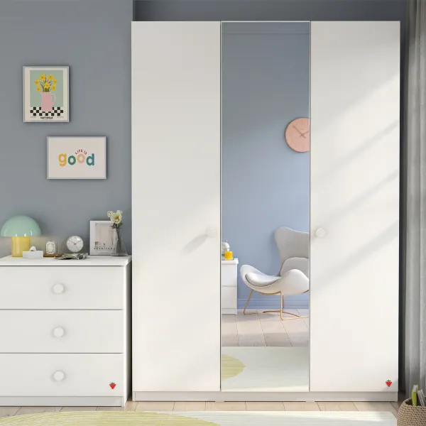 VARIA WHITE TROKRILNI ORMAR SA OGLEDALOM 