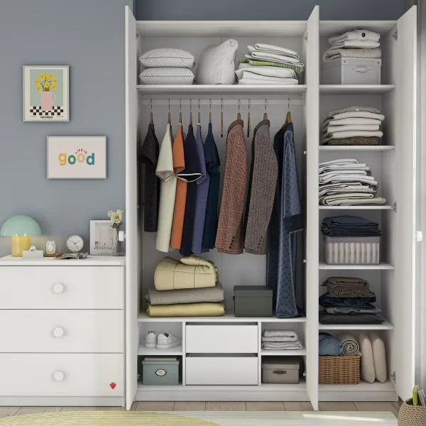 VARIA WHITE TROKRILNI ORMAR SA OGLEDALOM 