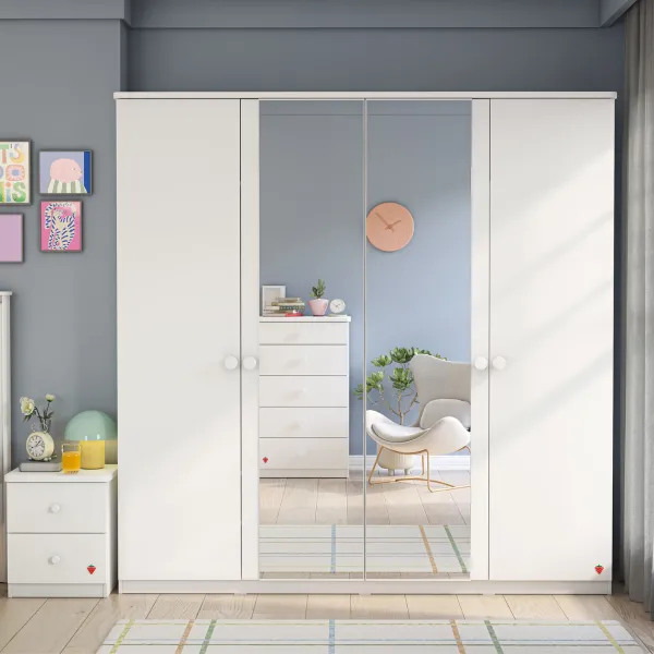 VARIA WHITE ČETVOROKRILNI ORMAR 