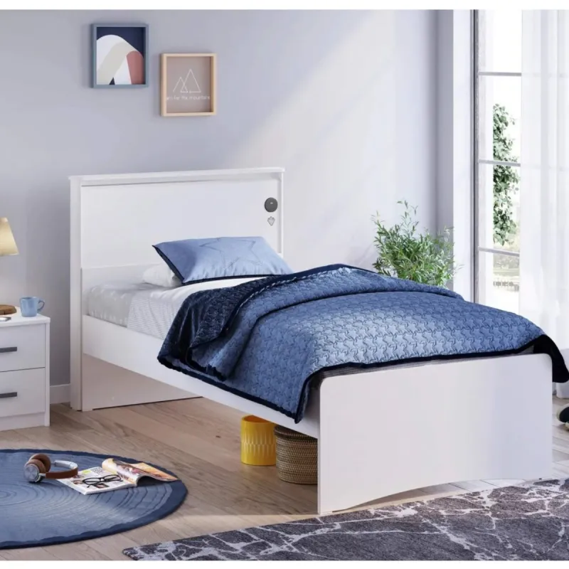WHITE KREVET SA FLAT UZGLAVLJEM (100X200 CM)