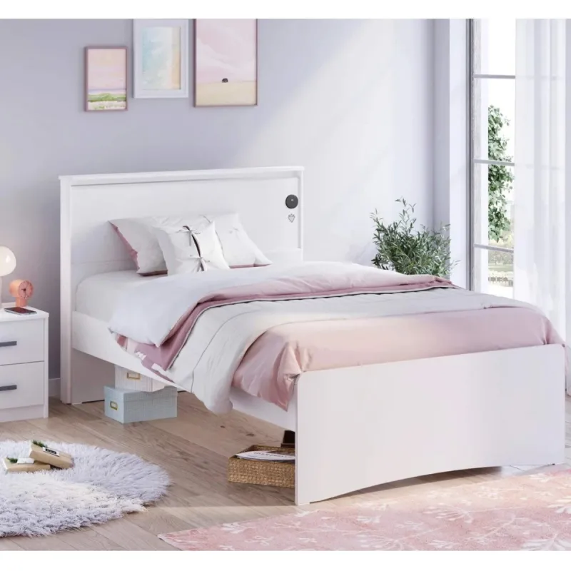 WHITE KREVET SA FLAT UZGLAVLJEM (120X200 CM)