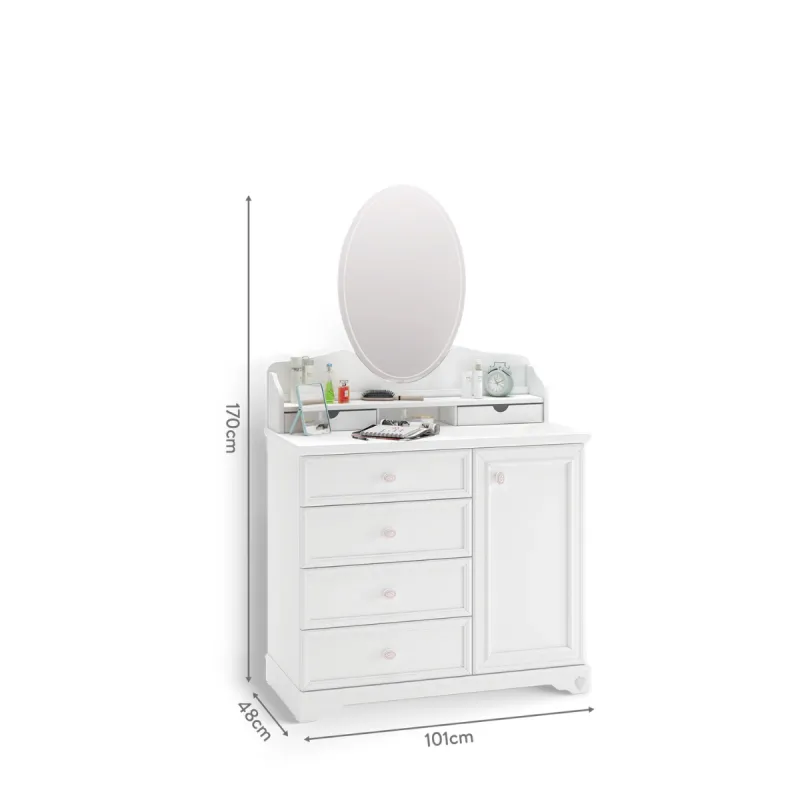 RUSTIC WHITE OGLEDALO 