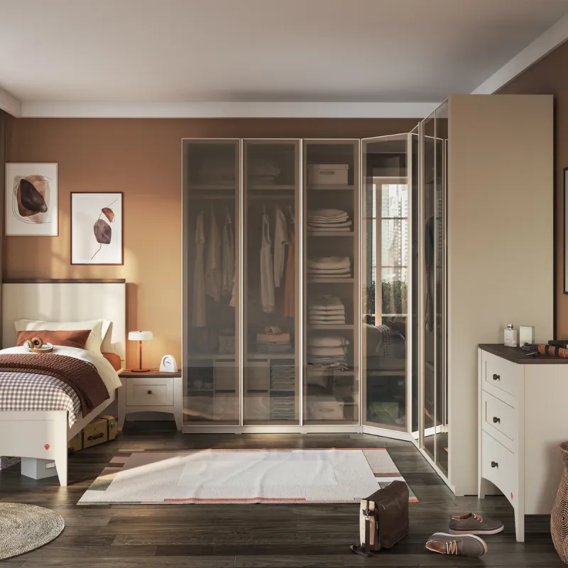 JEDNOKRILNI ORMAR CREAM (GLASS DOOR) 