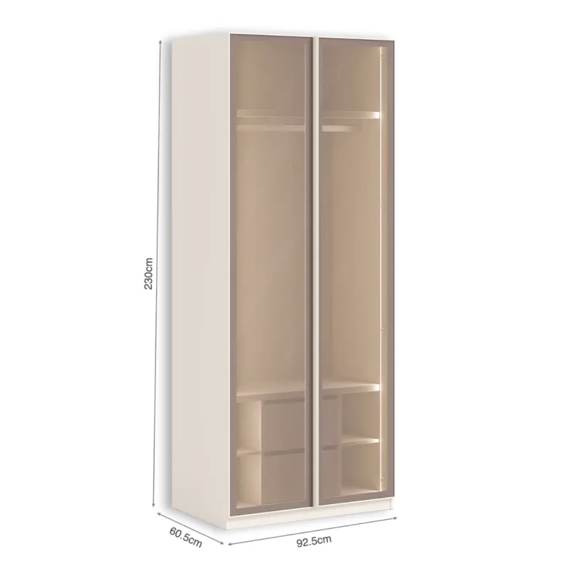 DVOKRILNI ORMAR CREAM (GLASS DOOR) 
