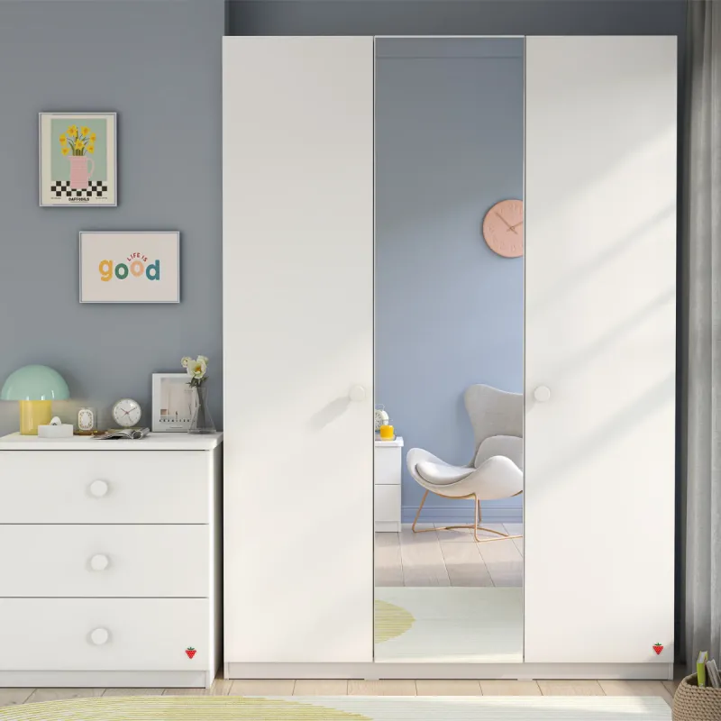 VARIA WHITE TROKRILNI ORMAR SA OGLEDALOM 