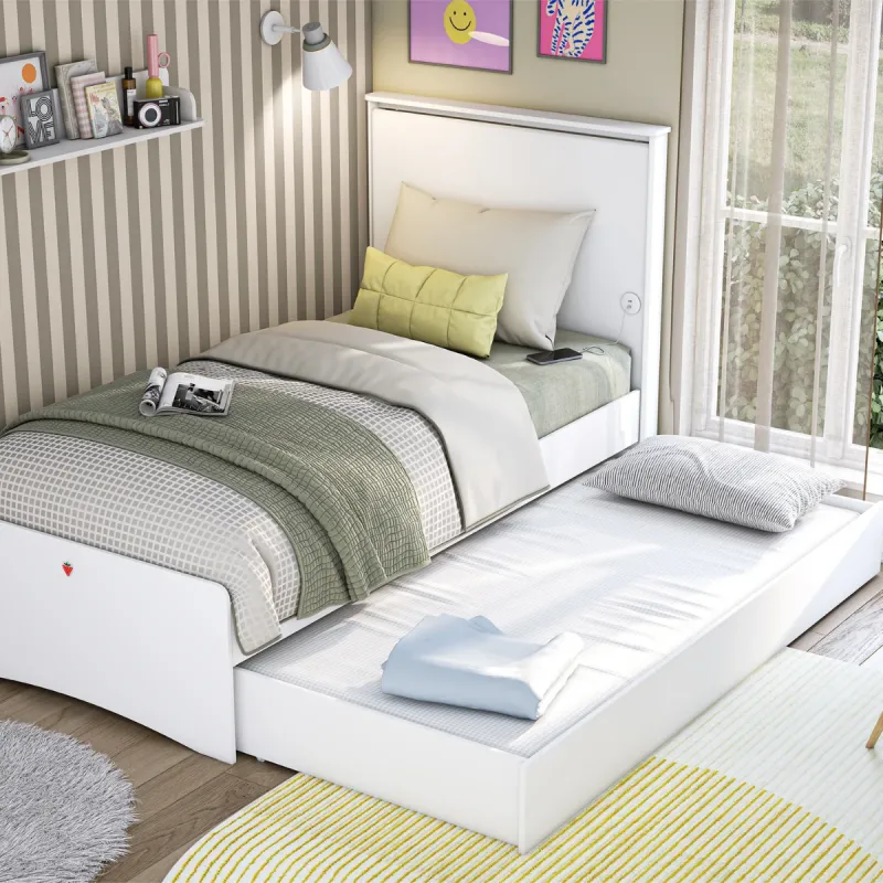 VARIA WHITE KREVET SA FLAT UZGLAVLJEM (100x200 cm) 