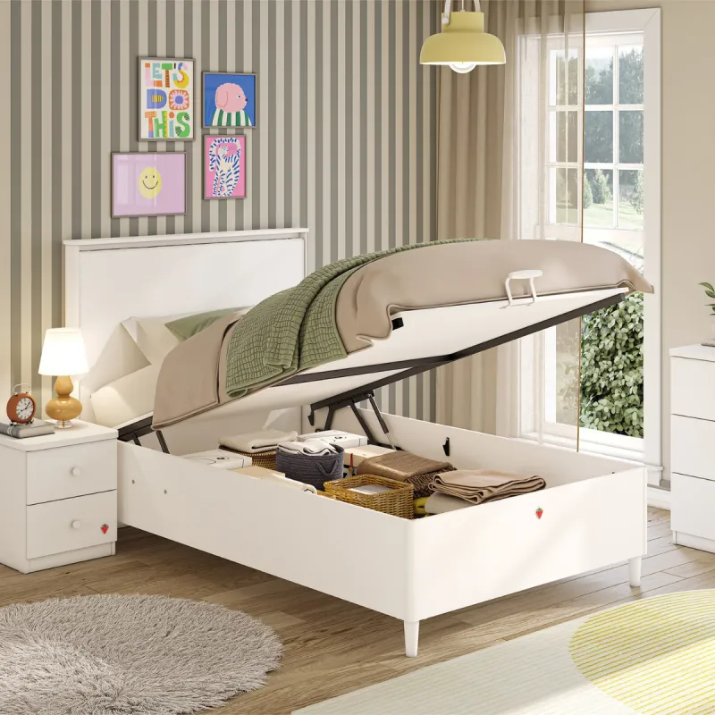 VARIA WHITE KREVET SA KUTIJOM I FLAT UZGLAVLJEM (120x200 cm) 