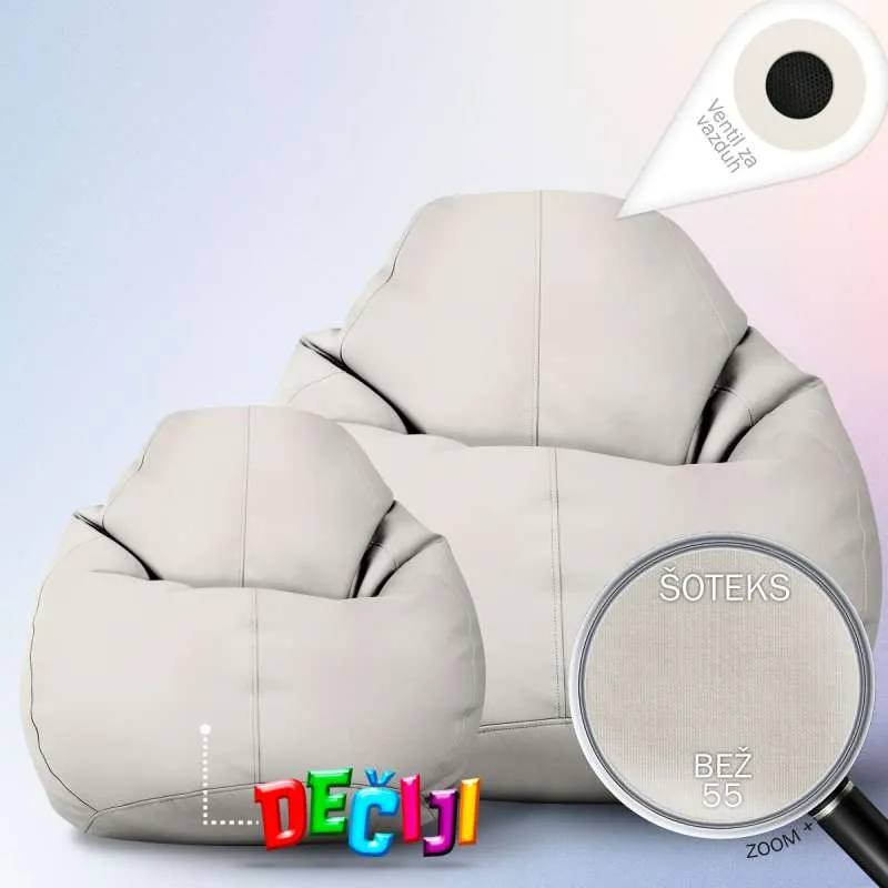 VELIKI LAZY BAG JEDNOBOJNI ŠOTEKS